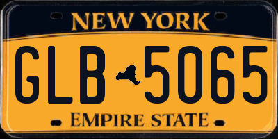 NY license plate GLB5065