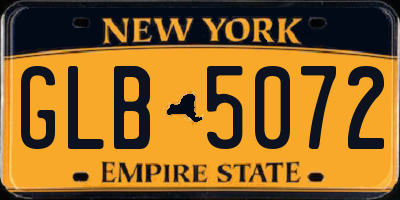 NY license plate GLB5072