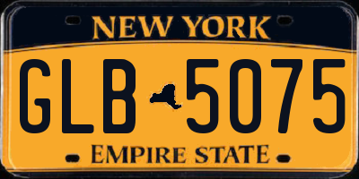 NY license plate GLB5075