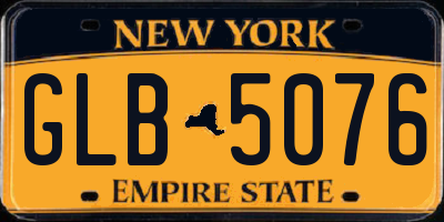 NY license plate GLB5076