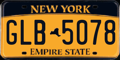 NY license plate GLB5078