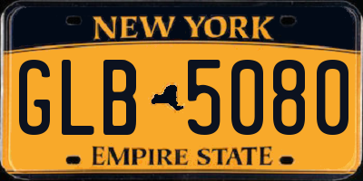 NY license plate GLB5080