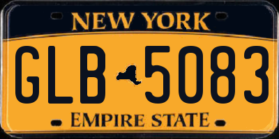 NY license plate GLB5083