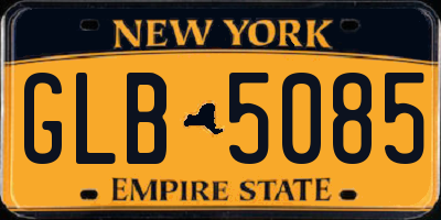 NY license plate GLB5085