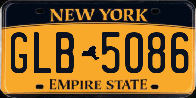 NY license plate GLB5086
