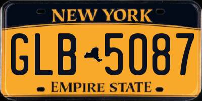 NY license plate GLB5087