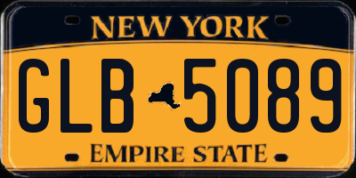 NY license plate GLB5089