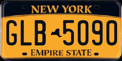 NY license plate GLB5090