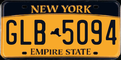 NY license plate GLB5094