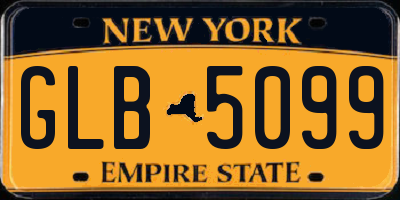 NY license plate GLB5099