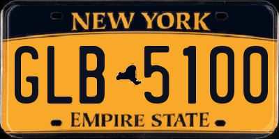 NY license plate GLB5100