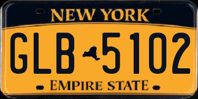 NY license plate GLB5102