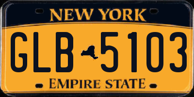 NY license plate GLB5103
