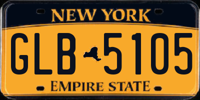 NY license plate GLB5105