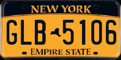 NY license plate GLB5106