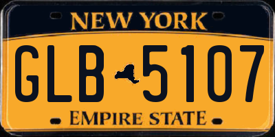 NY license plate GLB5107