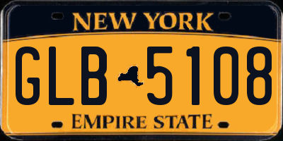 NY license plate GLB5108