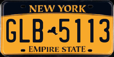 NY license plate GLB5113