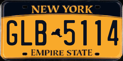 NY license plate GLB5114