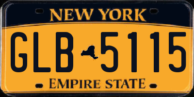 NY license plate GLB5115