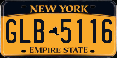 NY license plate GLB5116