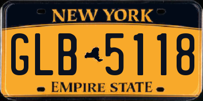 NY license plate GLB5118