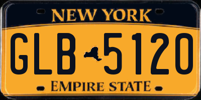 NY license plate GLB5120
