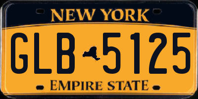 NY license plate GLB5125