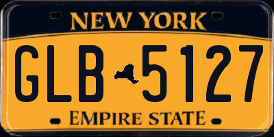NY license plate GLB5127