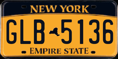 NY license plate GLB5136