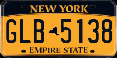 NY license plate GLB5138