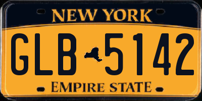NY license plate GLB5142