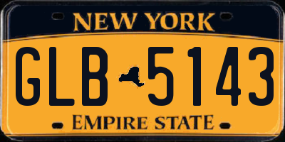 NY license plate GLB5143