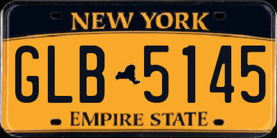 NY license plate GLB5145