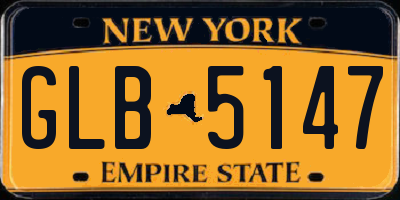 NY license plate GLB5147