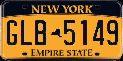 NY license plate GLB5149