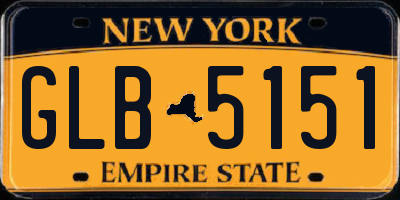 NY license plate GLB5151