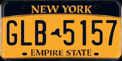 NY license plate GLB5157