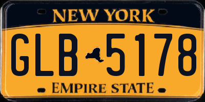 NY license plate GLB5178