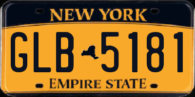 NY license plate GLB5181