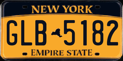 NY license plate GLB5182