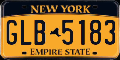 NY license plate GLB5183