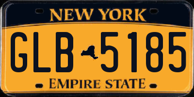 NY license plate GLB5185