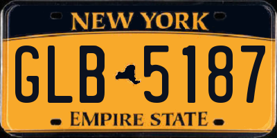 NY license plate GLB5187