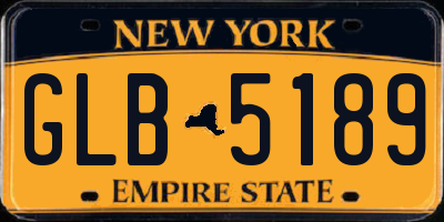 NY license plate GLB5189