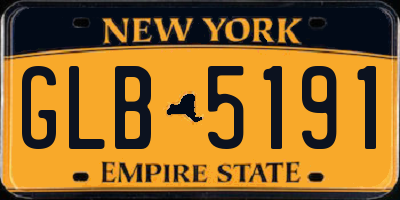 NY license plate GLB5191