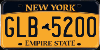 NY license plate GLB5200