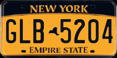 NY license plate GLB5204