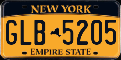 NY license plate GLB5205
