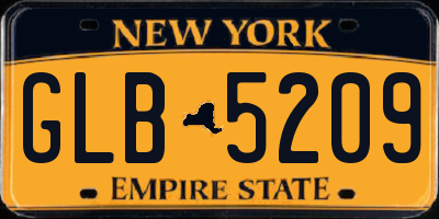 NY license plate GLB5209